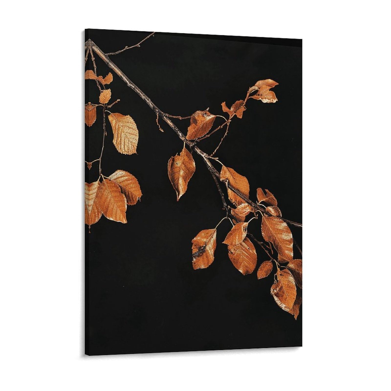 Dark Leaves Pictures Canvas Wall Art for Bedroom 18x24inch Canvas Prints Artwork for Walls Modern Picture Artwork Painting for Living Room Aesthetic Wall Paintings for Bathroom Kitchen Office