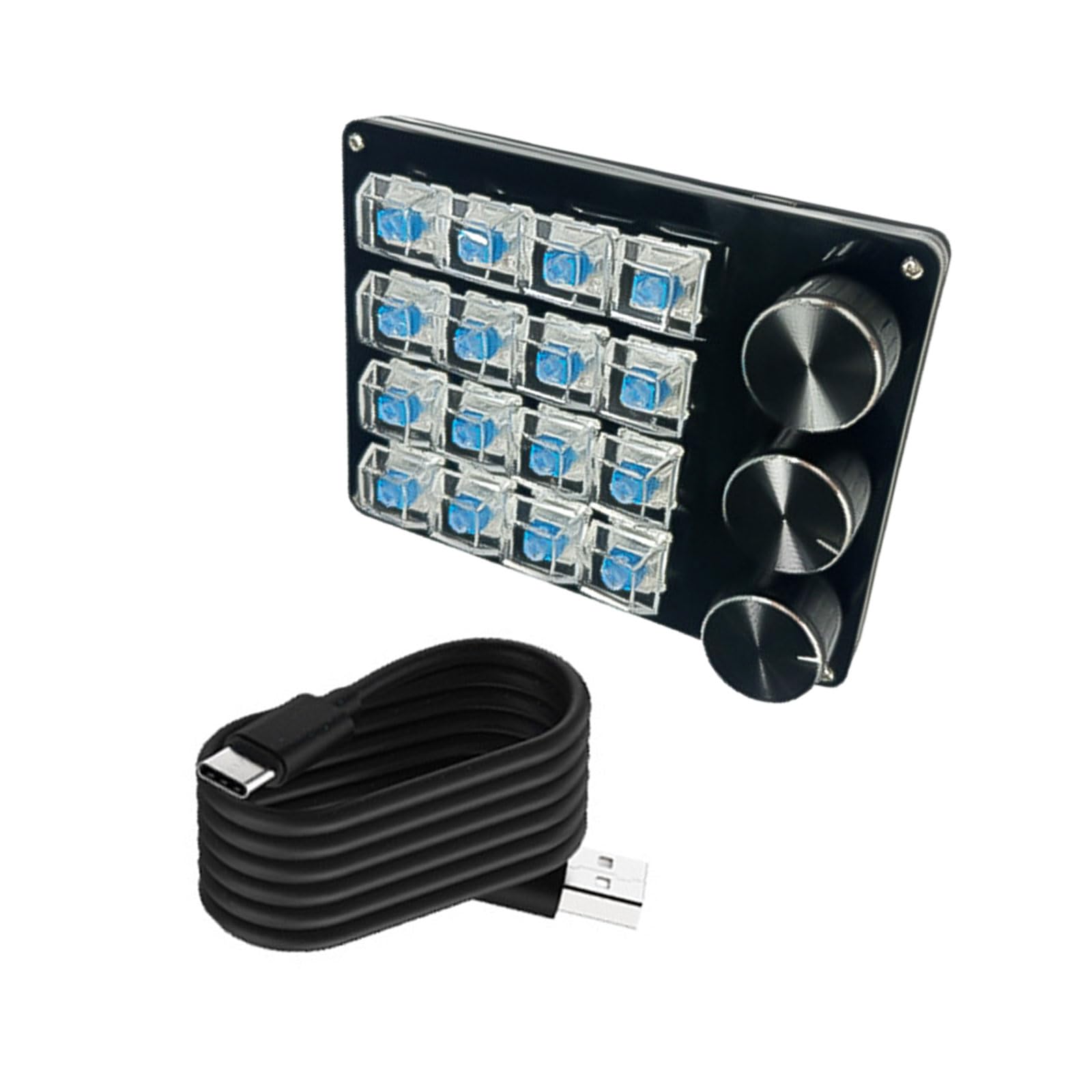 Clavier macro programmable 16 touches avec 3 boutons douaniers commutateurs mécaniques remplaçables à chaud pour jeu de programmation efficace