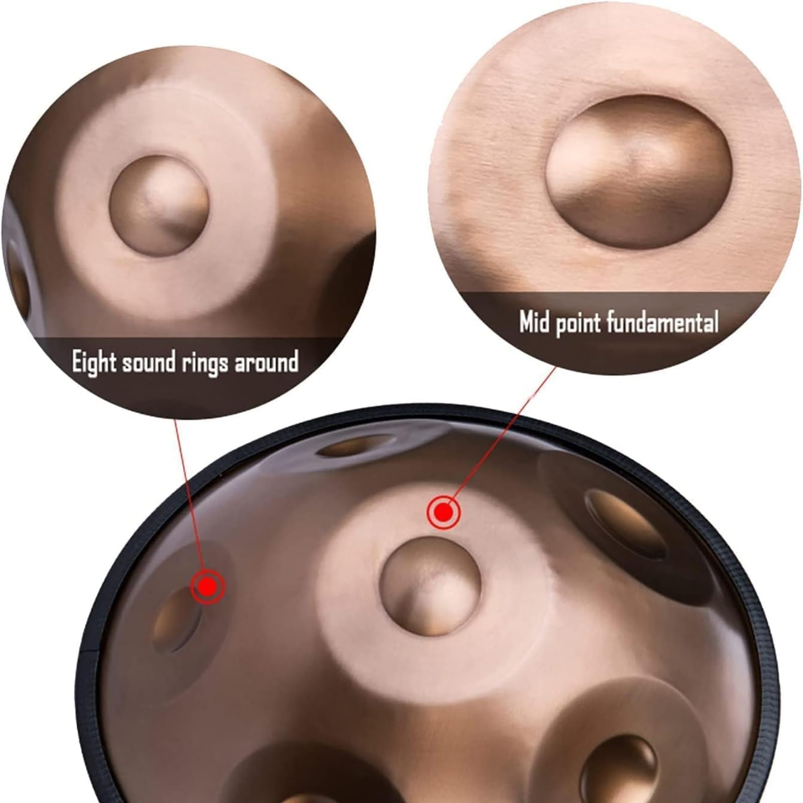 Handpan bęben perkusyjny 14 nut, czysty głos rezonans duszy, do medytacji, jogi, edukacji muzycznej