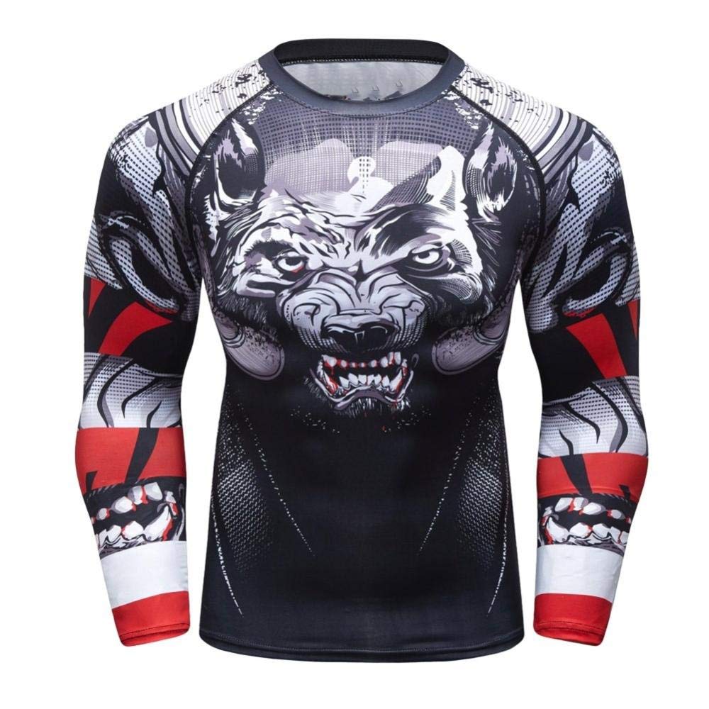 Trening kompresja męska koszulka z długim rękawem fitness rajstopy męskie Rashguard koszulka + spodnie odzież męska