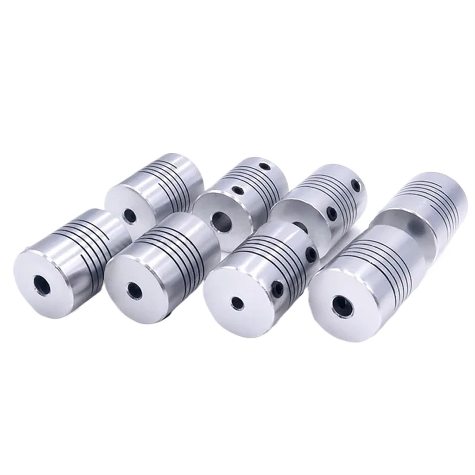 5 pièces D19 * L25 Accouplement de Tige de mâchoire Flexible en Aluminium 5/8/6.35/8/10 mm Accouplement de Moteur Pas à Pas encodeurs Machine de Gravure(6 X 6.35)