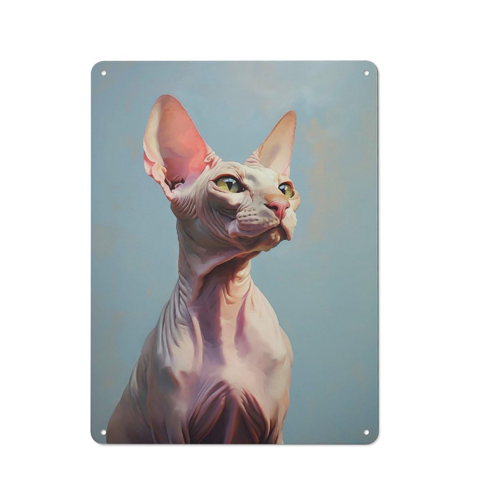 Junmoney Style-6 Sphynx Cat Vintage Metal Wall Sign 40X30cm For Garage Wall, Suited To Garage Decor Collectors