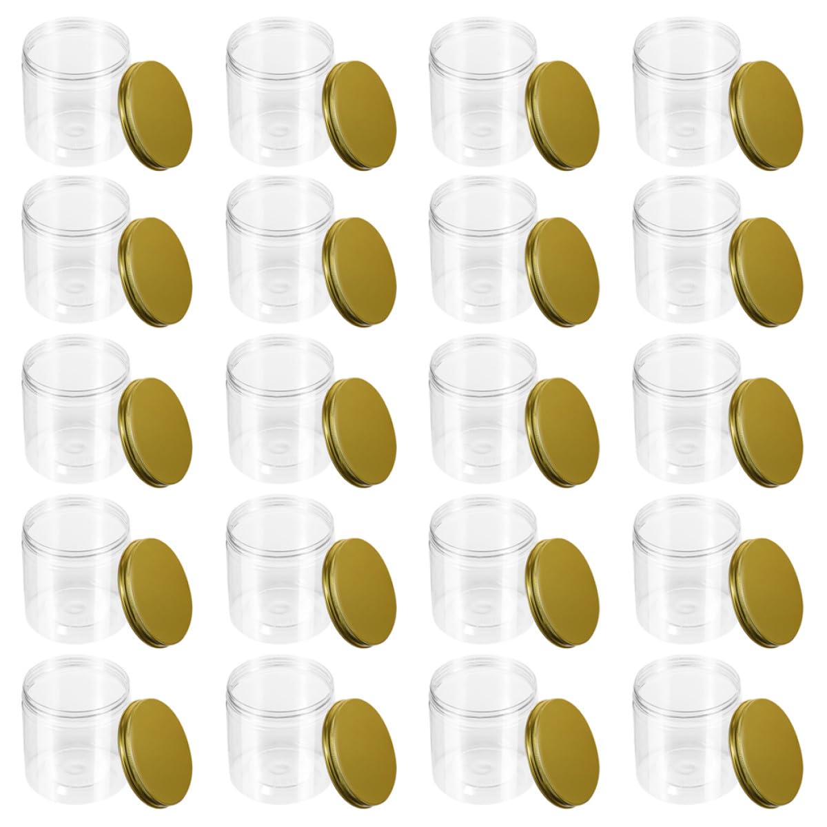 Tarros de Plástico de Boca Ancha 250ml, 20 Piezas Tapa