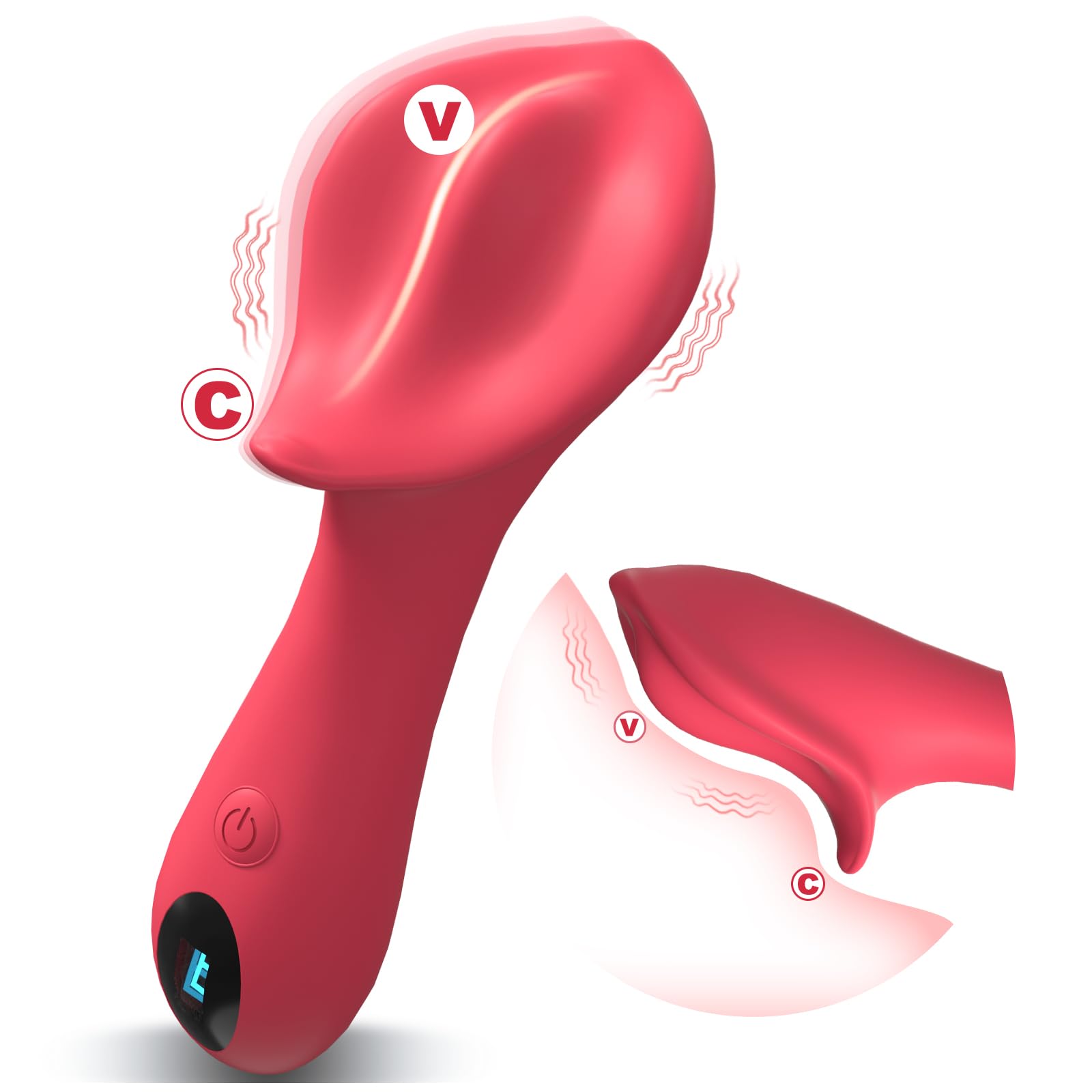 Vibrator Wand Women Sex Toys - 3 In 1 Clitoris Vagina Labia Vibrator LCD Clitoral Stimulator 9 Vibration