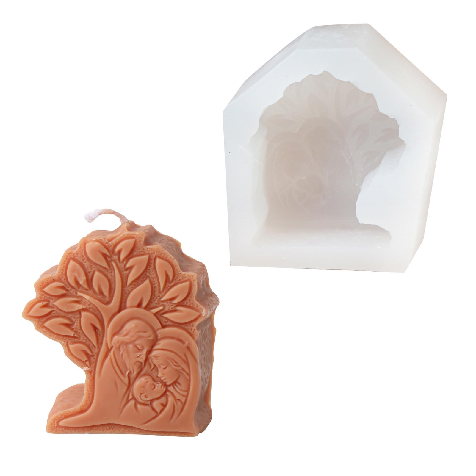 Qsvbeeqj Religious Family Photo Frame Shaped Silicone Molds For Epoxy Resin Soap Festival Present Home Decoration