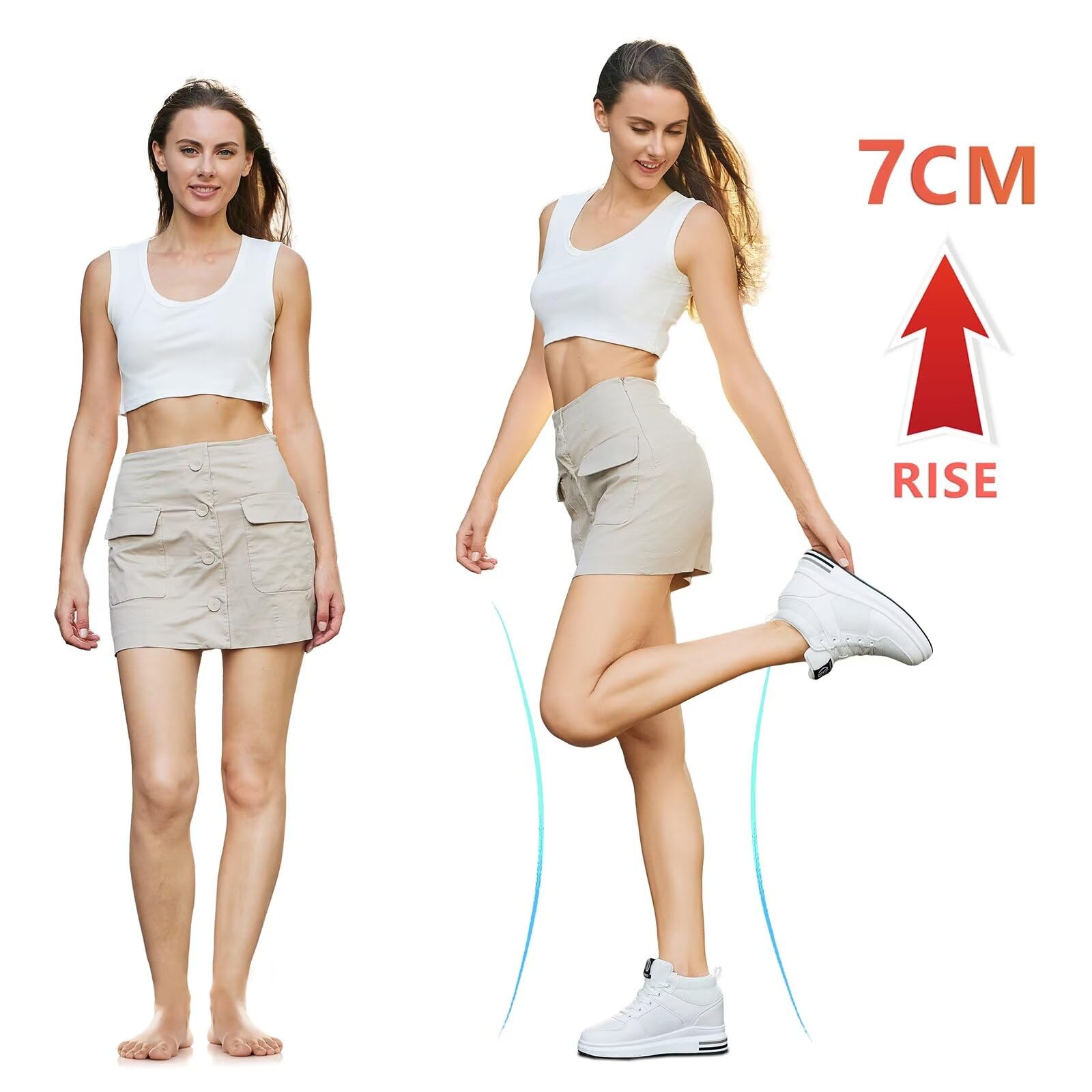 Scarpe da Ginnastica con Zeppa da Donna Sportive Fitness Traspiranti Sneakers