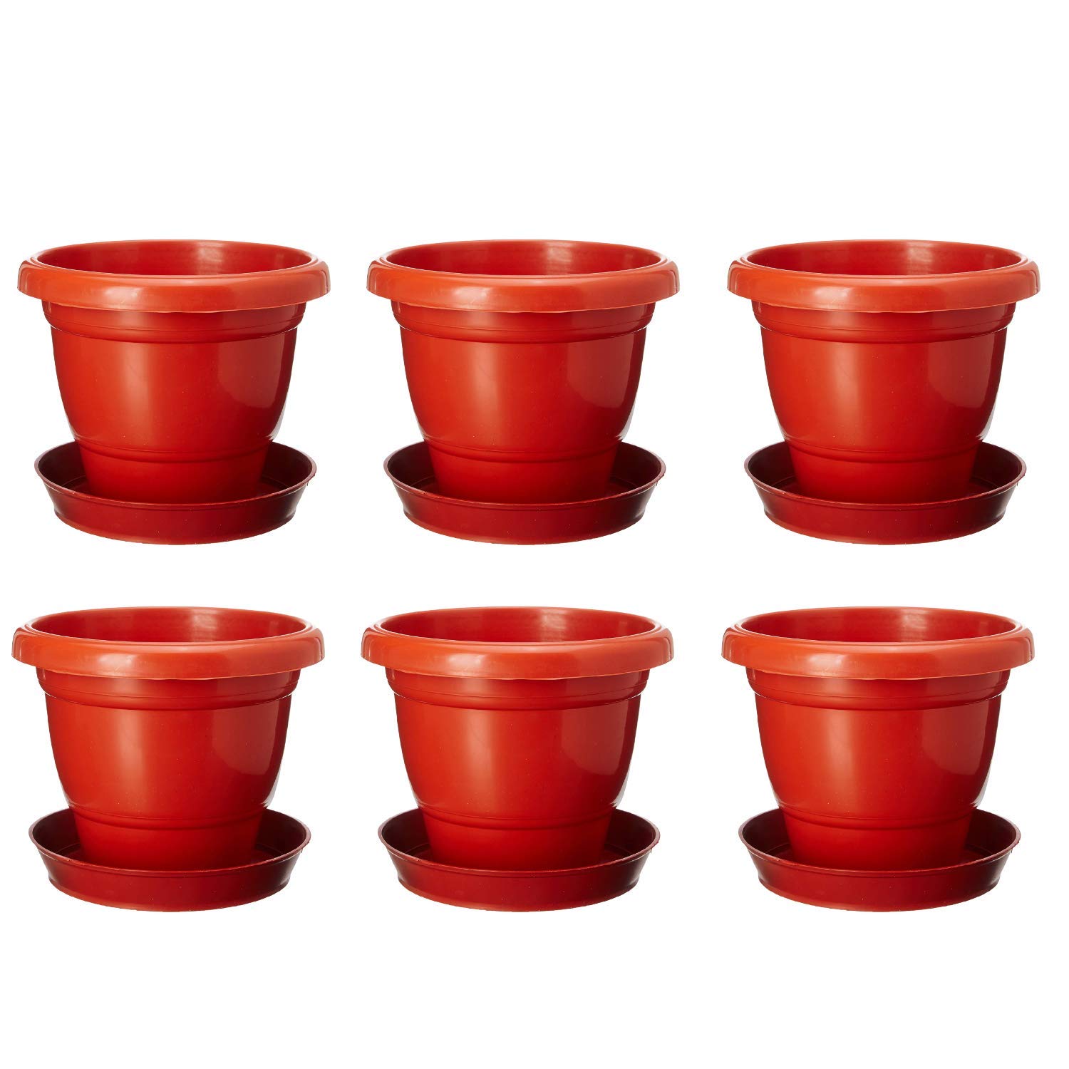 UGANIO PLANT Flower Pot with Bottom Tray Set - Home Garden Office Plant Pot Balcony Flowering Planter (10-Inch, Brown, Pack of 6) (B08QFRFSPP) Amazon Price History, Amazon Price Tracker
