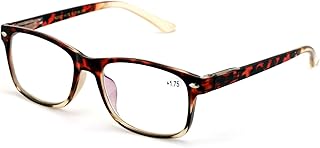 V.W.E. Rectangular Lightweight Reading Glasses - Anti-Reflective Coating - Spring Hinge Reader AR (Tortoise, 1.25)