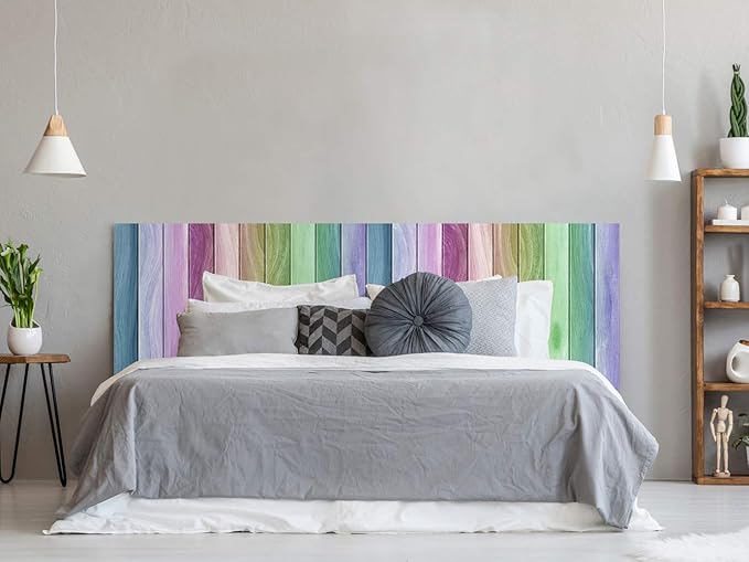 Oedim Cabecero Cama PVC Textura Madera Arcoiris 150x60cm | Disponible en Varias Medidas | Cabecero Ligero, Elegante, Resistente y Económico