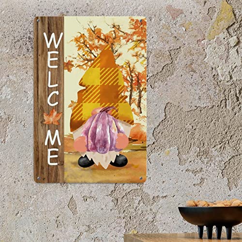 Panneau métal Hello Pumpkin : idée cadeau d'automne originale - 5