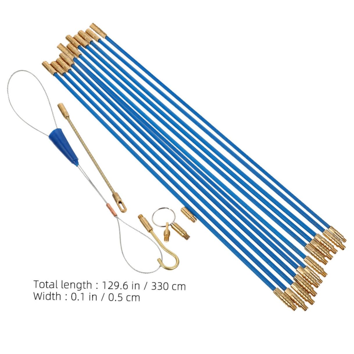 Glasfaserstäbe Einziehband Drahtzieher 33cm Kabelziehstäbe aus Glasfaser und Kupfer für Professionellen und Heimgebrauch zum Schnellen Kabelziehen
