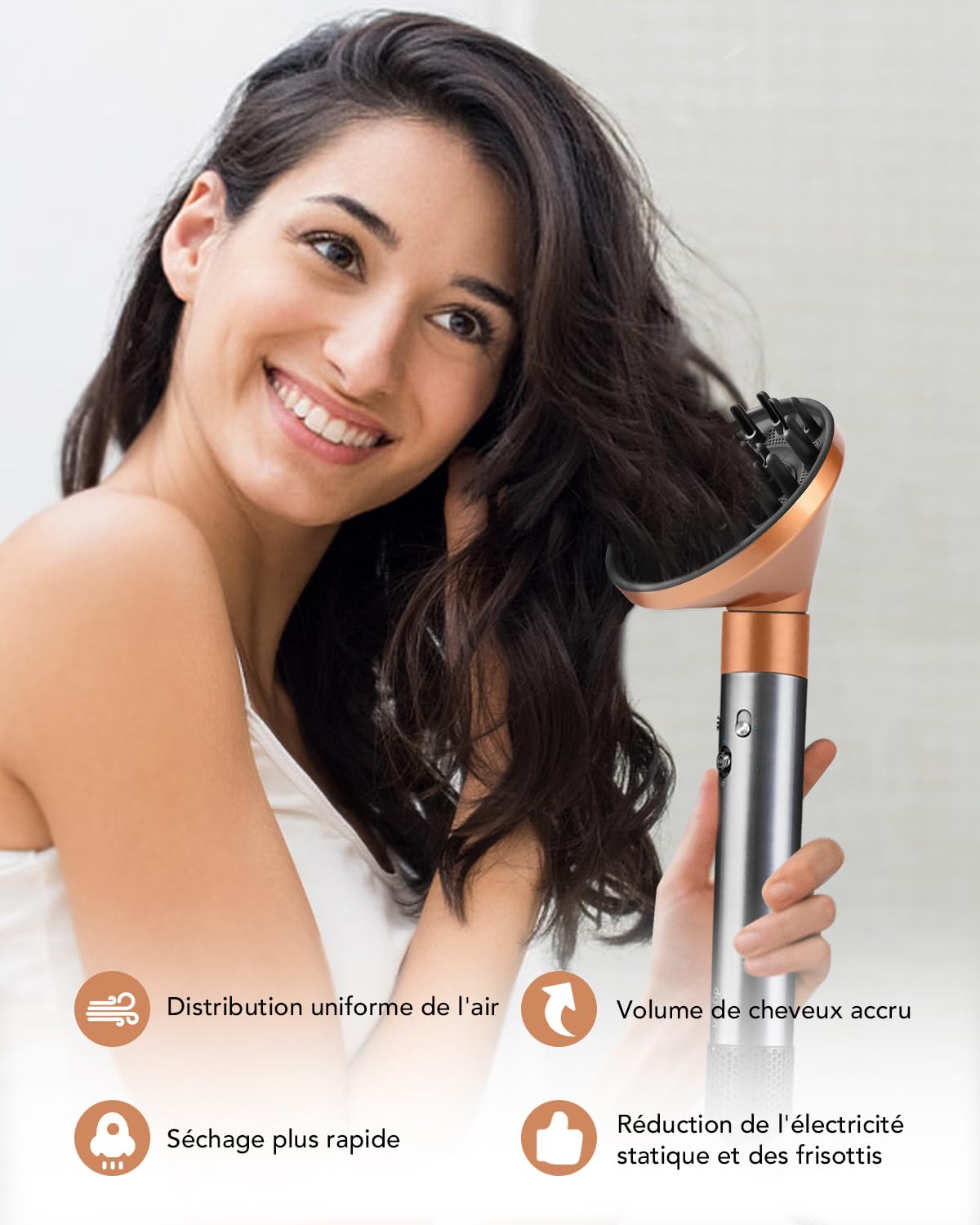 Accessoires et embouts pour diffuseur du Dyson Airwrap, répartition uniforme de l’air pour mieux définir les boucles et ondulations naturelles, compatible HS01/HS05/HS08, cuivré