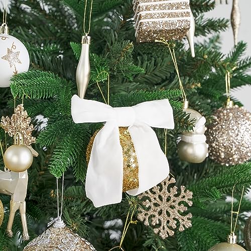 AIMUDI-White-Velvet-Bows-45-White-Christmas-Bows-for-Tree-Premade-White-Bows-for-Wreaths-Twist-Tie-Bows-for-Gift-Wrapping-Festive-Winter-Decor-Tree-Garland-Swag-Wedding-Decor-12-PCs AIMUDI White Velvet Bows 45 White Christmas Bows for Tree Premade White Bows for Wreaths Twist Tie Bows for Gift Wrapping Festive Winter Decor Tree Garland Swag Wedding Decor 12 PCs