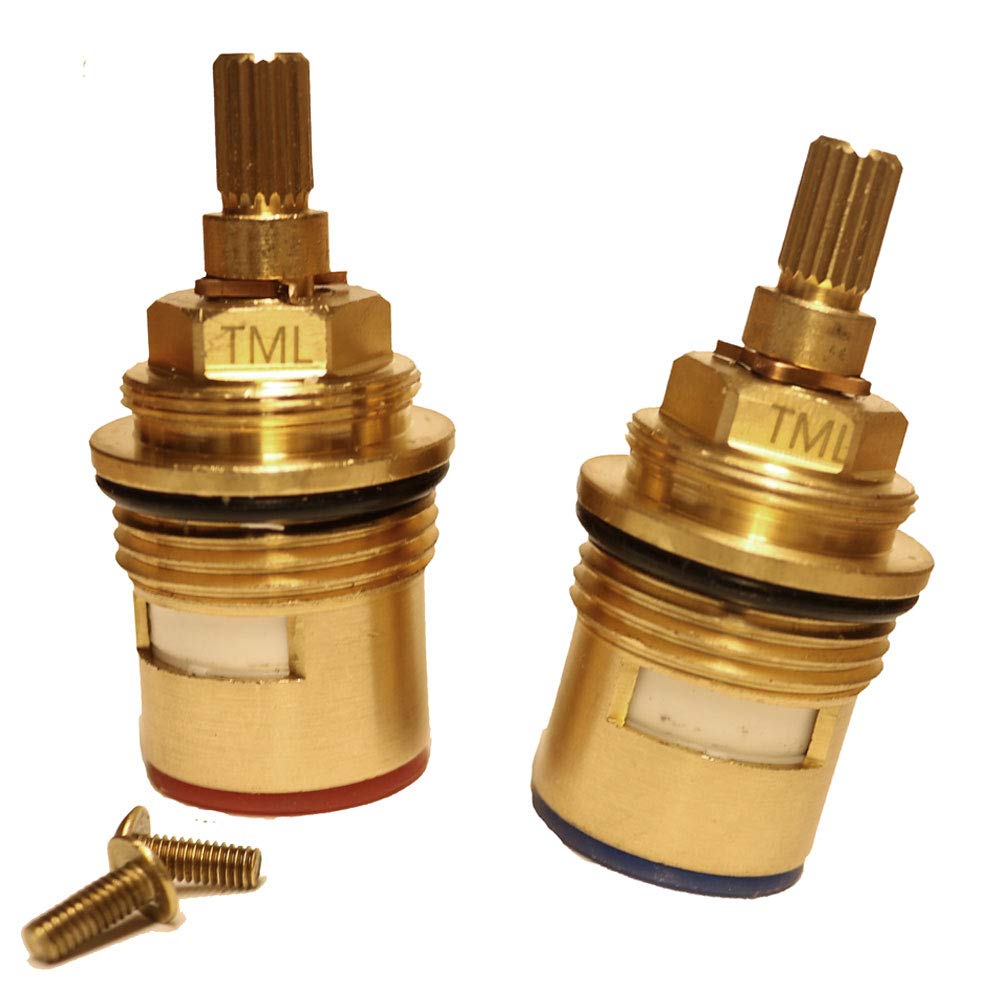 Tml Bathstore Crosswater X2a018n-C / X2a018n-H Compatible Bath Tap Cartridge Valve Pair (Quarter Turn)
