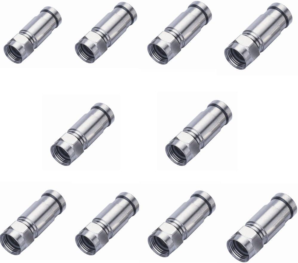 10 x RG6 F Connector Coax Coaxial Compression Fitting
