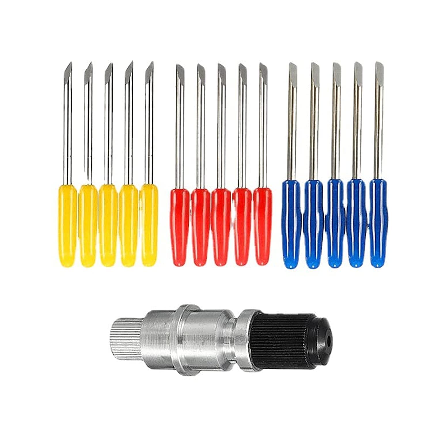 THE WHITE SHOP CB09 for Silhouette Cameo 4 Engraving Tip & Cuttering Holder Tool, 15 Vinyl Fabric Cutting Blade for Use in Silhouette Cameo 1 2 3 4/Portrait/Curio/Graphtec 6000/ Plotter