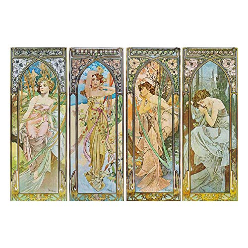 Alphonse Mucha Times Of Day Vintage Affiches Et Estampes Art Nouveau Femme Toile Tableau Peintures Salon Murale Art EsthéTique Room Decor 50x70cm Sans Cadre Y108 Cover