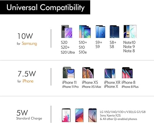 Miniatura 6 de Cargador inalámbrico, estación de carga inalámbrica rápida de 10 W, certificado Qi, soporte de carga para múltiples dispositivos iPhone 14 13 12 11