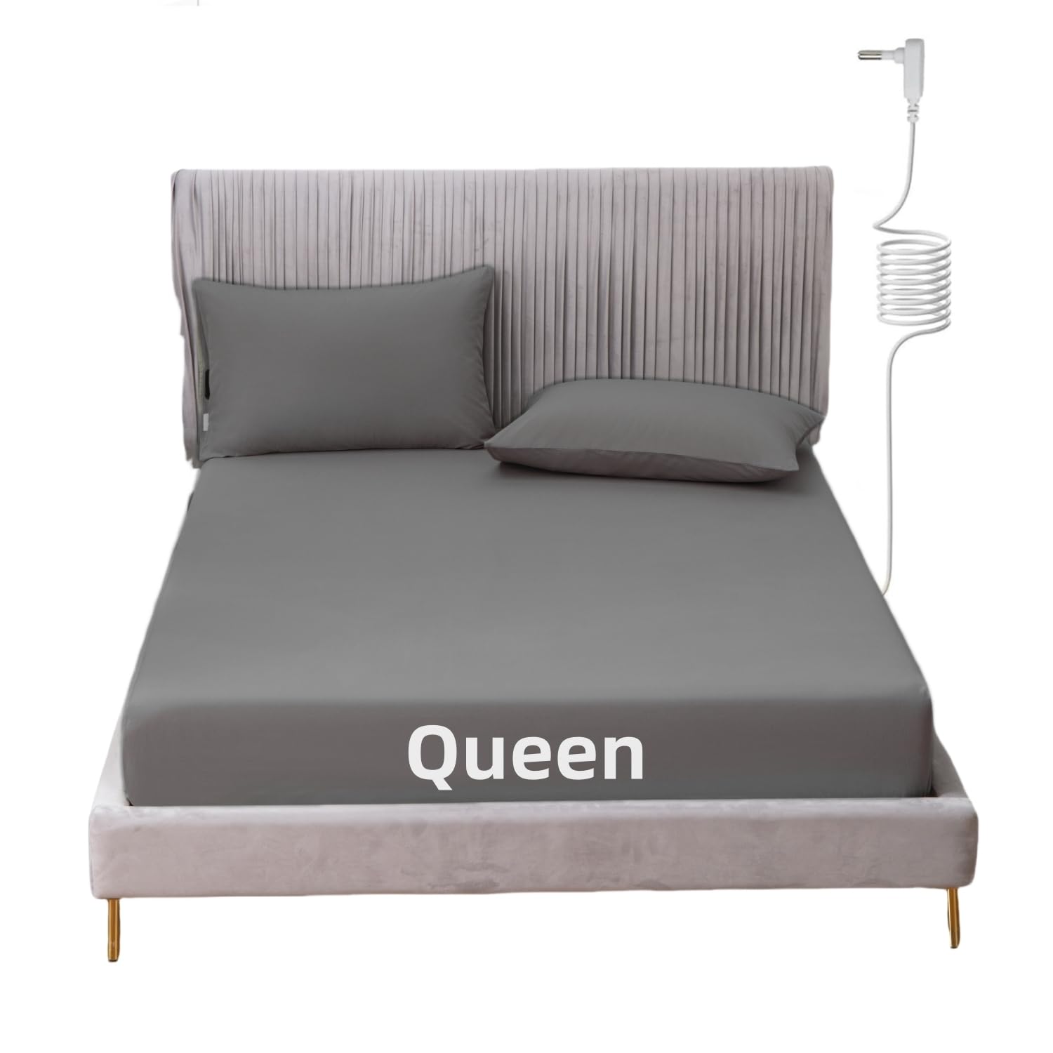 JIUMIWA Grounding Sheets for Earthing Queen Size Grounding Fitted Bed Sheets with 15 ft Grounidng Cord