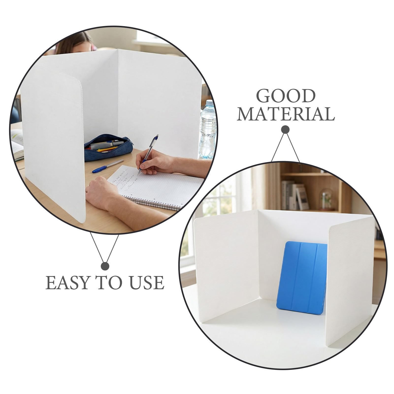 INOOMP Panel Divisor de Privacidad Superficie de Plástico de Color Claro Fácil de Limpiar para Escritorio de Estudio para Estudiantes Adecuado para Bibliotecas y Hogares
