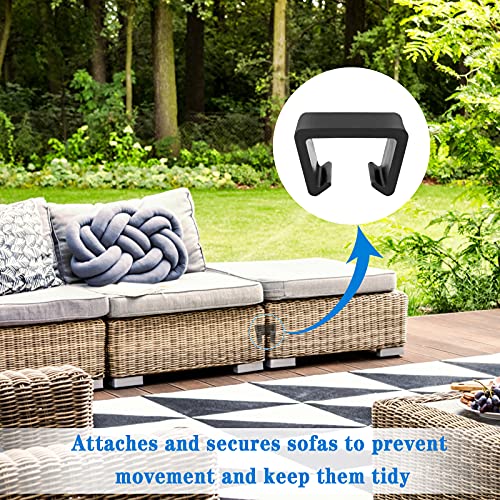 Dadabig 12 PCS Outdoor Patio Wicker, Furniture Alignment Clips Patio Rattan Furniture Clips Plastic Sofa Fasteners Clip Sectional Connector for Rattan Chairs Garden Sofa Furniture - Image 3