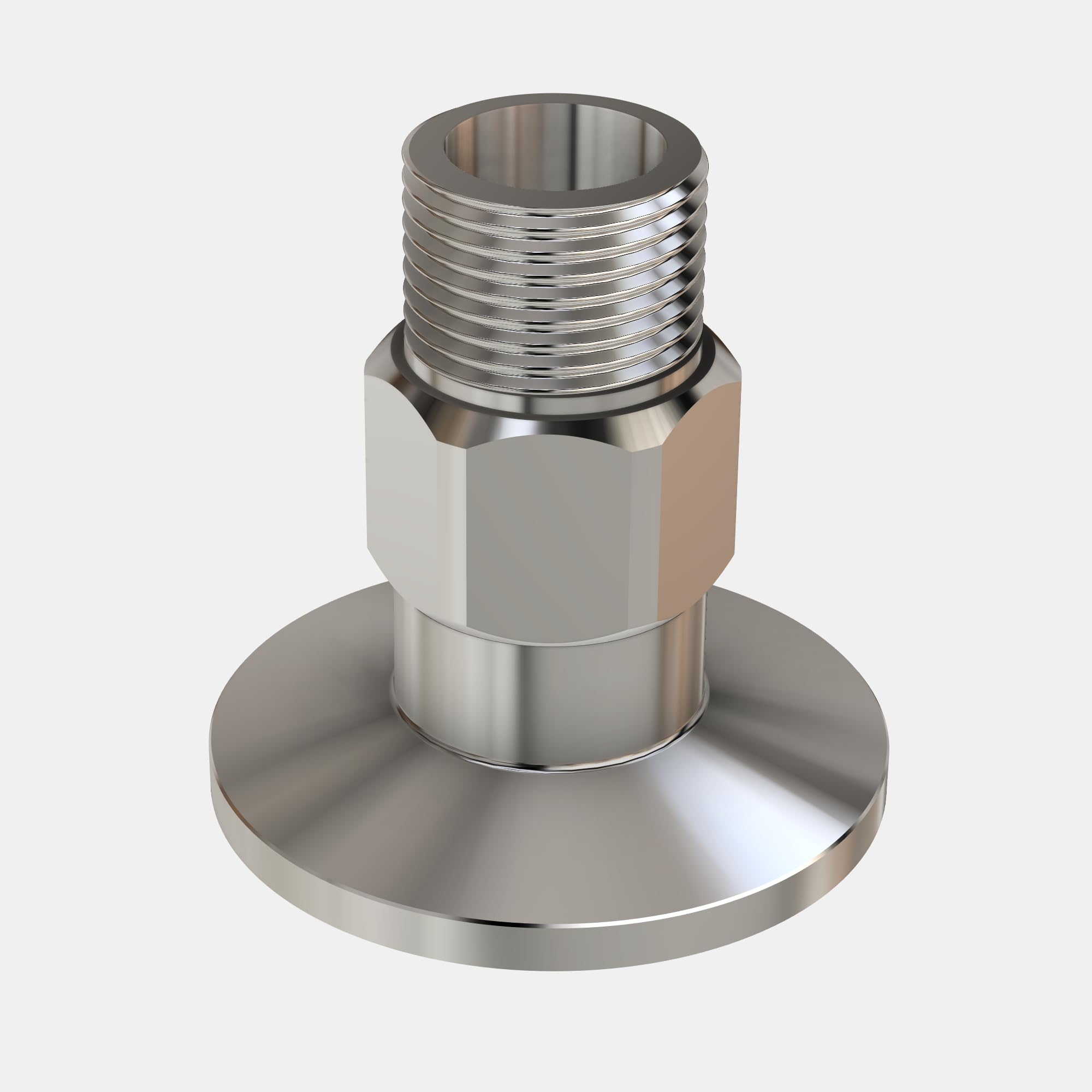 bmotiontech MNPT x KF25 flange fitting (ISO-KF KF25 QF25 NW25) (3/8" MNPT, 1PC adapter only)