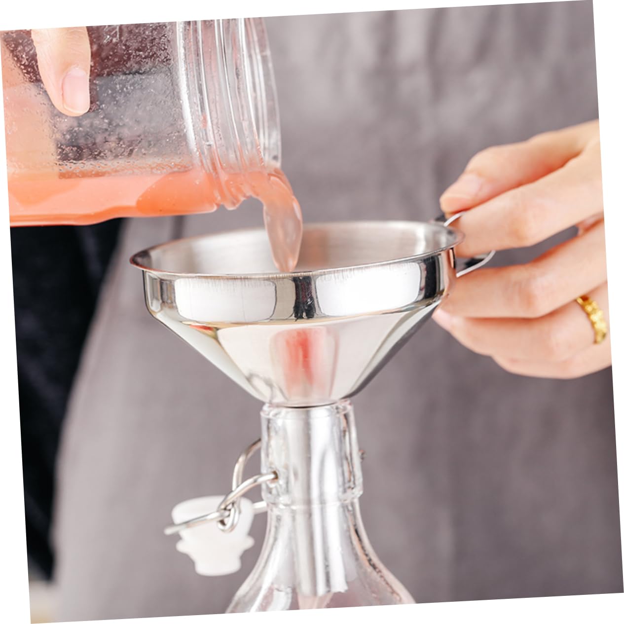 Colino in Acciaio Inossidabile Imbuto Da Cucina Imbuto Domestico Per Olio Da Cucina Per Salsa Di Soia Set Di Imbuti Per Filtrare Ingredienti Liquidi E Secchi in Polvere