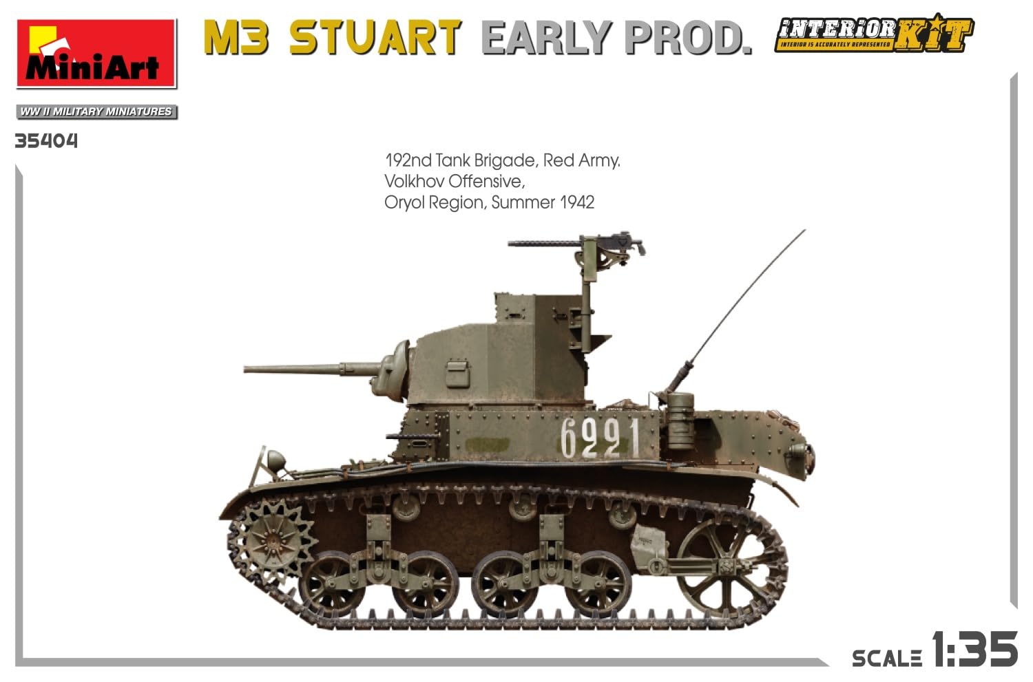 MiniArt 35404 1:35 M3 Stuart früfrühen Prod. Interior Kit – Reproducción fiel a modelo, construcción de modelos, kit de plástico, manualidades, afición, pegado, maqueta, montaje, sin barnizar
