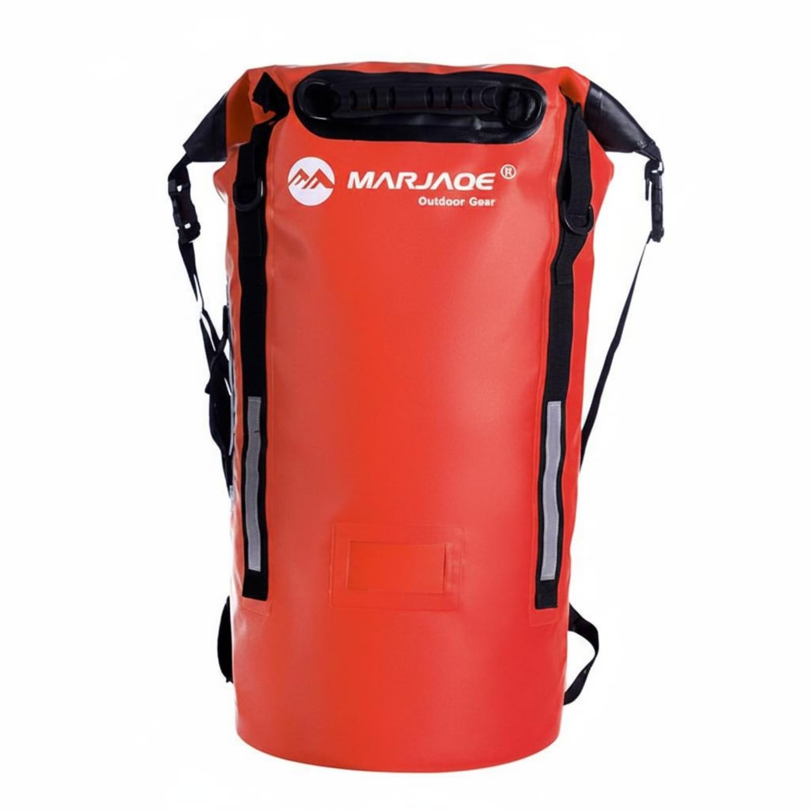 Zaino Roll-Top Impermeabile Strisce Riflettenti Zaino Roll-Top Materiale Liscio Attrezzatura Outdoor per Rafting, Array, Rosso, 40L