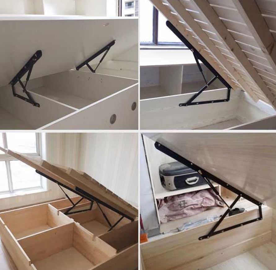 Soporte de elevación de resorte de gas para tapa de cama, amortiguador silencioso, duradero y resistente al desgaste, mecanismo de elevación hidráulico ideal para soluciones de almacenamiento, fácil