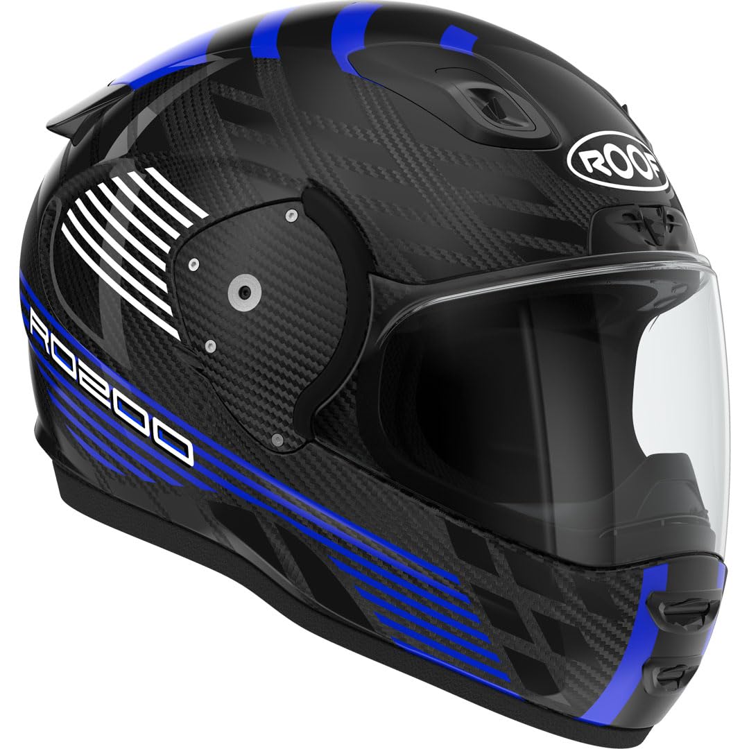 ROOF RO200 Carbon Casco Moto Integrale In Fibra Di Carbonio - Colore Speeder Blu - Il Casco Più Leggero Del Mondo - Prezzo Di Fabbrica - 4 Anni Di Garanzia