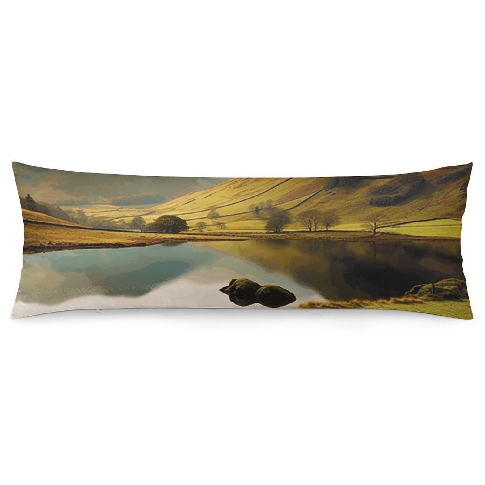 2 Pack Pillow Cases for Hair and Skin, Soft Breathable Pillow Case Covers with Hidden Zipper, Lake District National Park Pillowcase 20"x54" Pillow Covers for Sleeping Gift