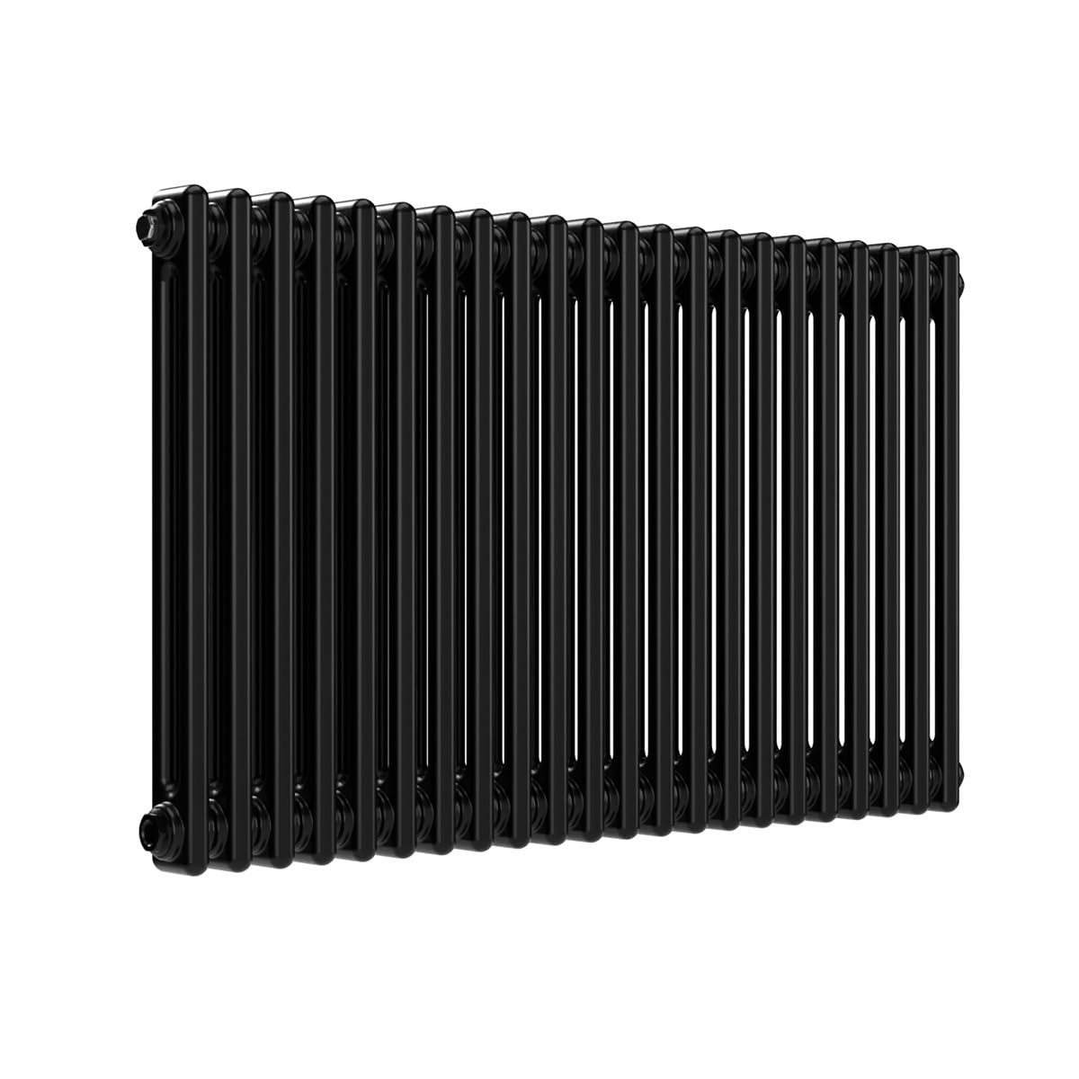 Lux Heat Black Horizontal 2 Column Traditional Radiator 600Mm (H) X 1010Mm (W)