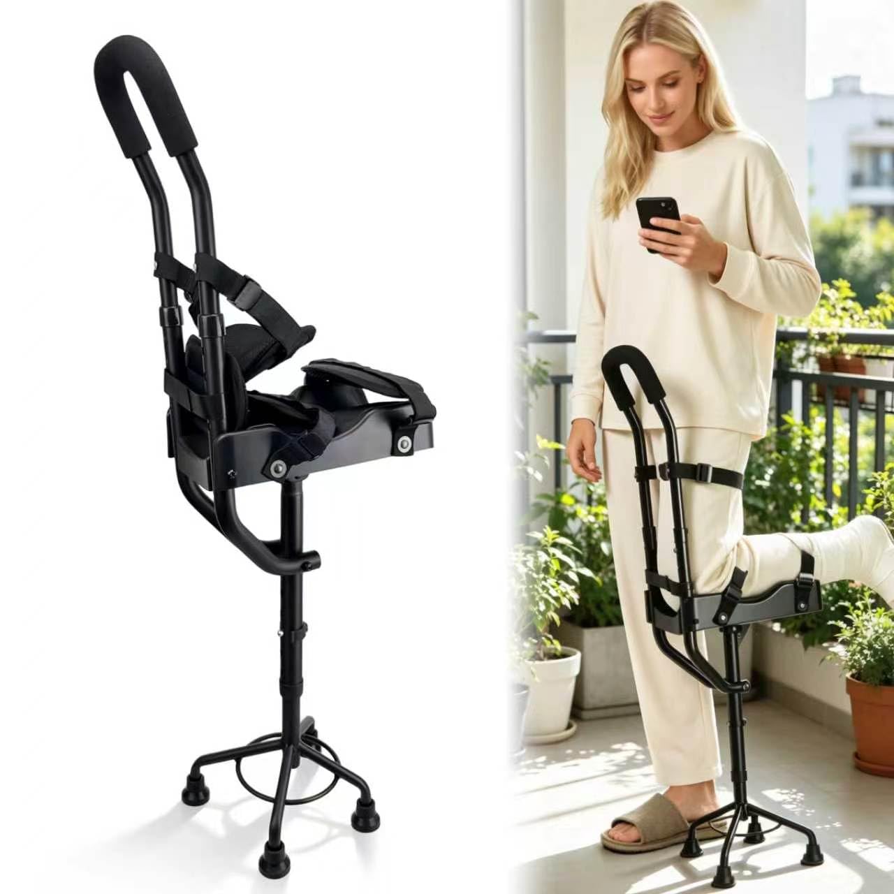 Photo 1 of Hands Free Knee Crutch – Universal for Left & Right Feet, Adjustable Knee Crutches for Adults, Peg Leg Crutch for Injured Foot, for Adults for Foot Surgery