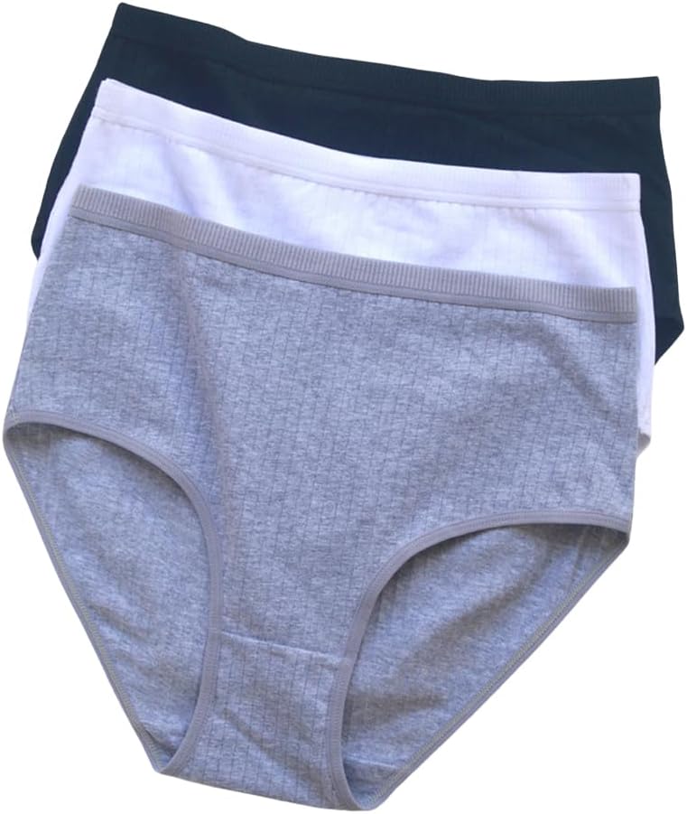 Women's High Waist Cotton Underwear Briefs Stretch Full Coverage Panties