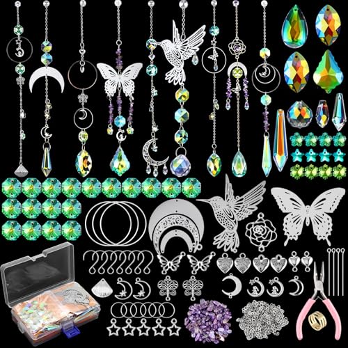 Geelin 400 pcs DIY Suncatchers Making Supplies Kit Art and Crafts for Adults Hanging Prism Sun Catcher with Crystal for Decorating Indoor Window Home Wedding Outdoor Garden -  HOD-Geelin-1899