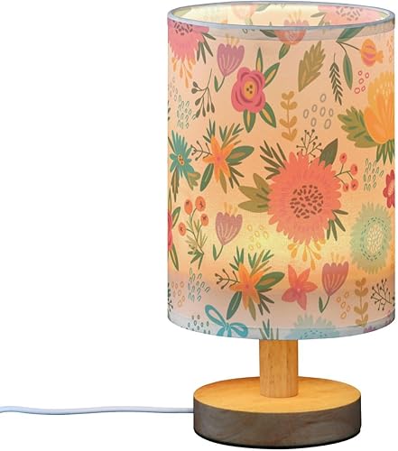 Bedside Lamp Led Desk Lamp with USB Charging Port Beautiful Floral Colorful Lamps for Girls Farm