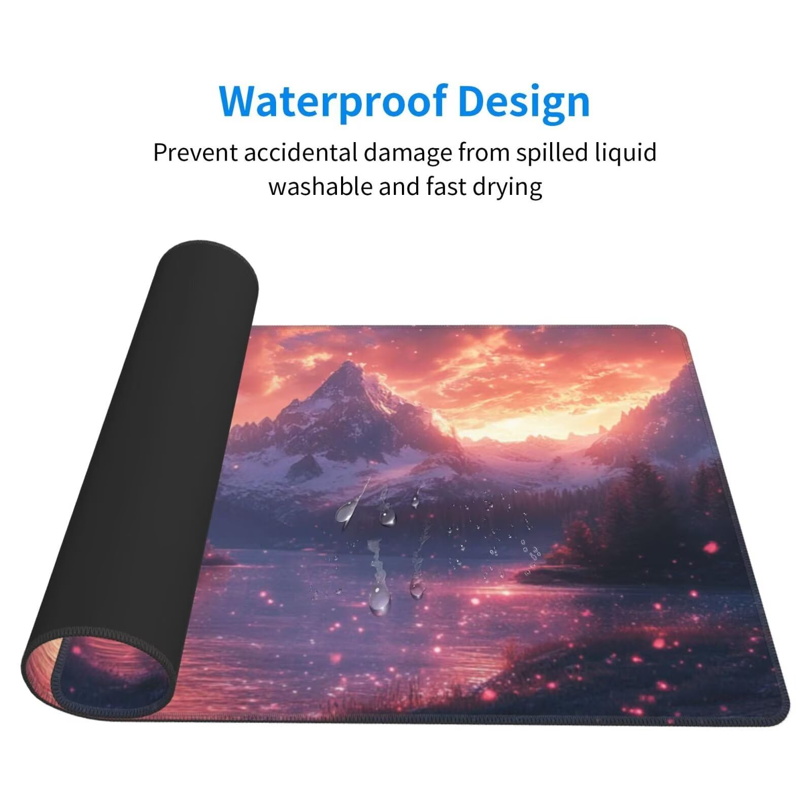 Gaming Mauspad XXL 900x600x3mm Mousepad Verlängertes Groß Mauspad Schreibtischauflage,Genähte Kanten rutschfeste Gummibasis,Verbessert Präzision Geschwindigkeit Home Office Schneeberg-Einhorn L-1462