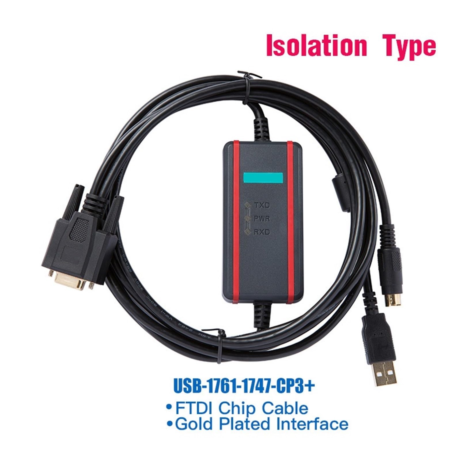 MIFANI Cable de Red Ethernet, Cable PLC Cable PLC USB-1761-1747-CP3 Cable de programación de PLC Serie AB MicroLogix1000/1200/1400/1500