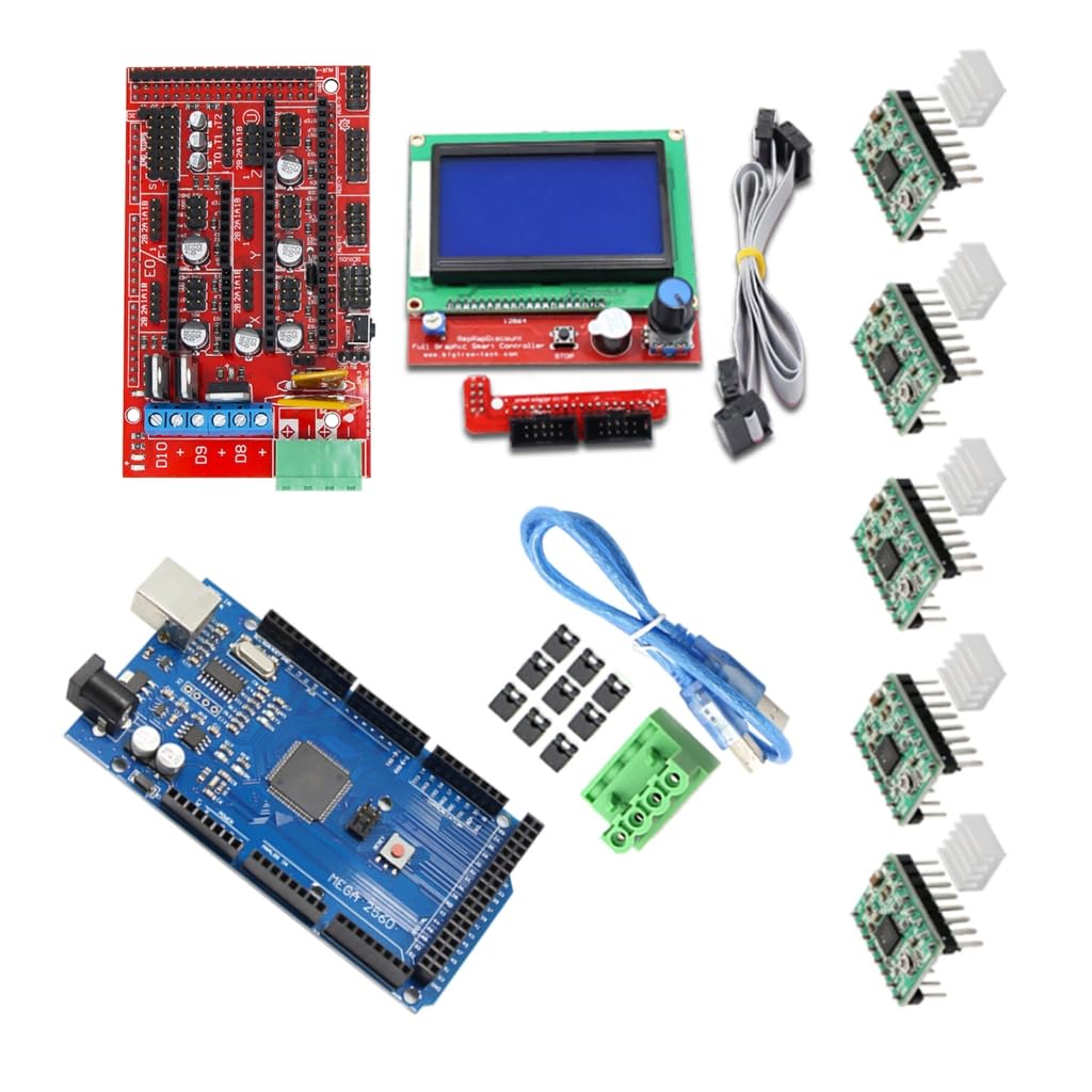 Mega2560R3, kontroler rampy 1.4 i sterownik krokowy A4988 12864 panel LCD