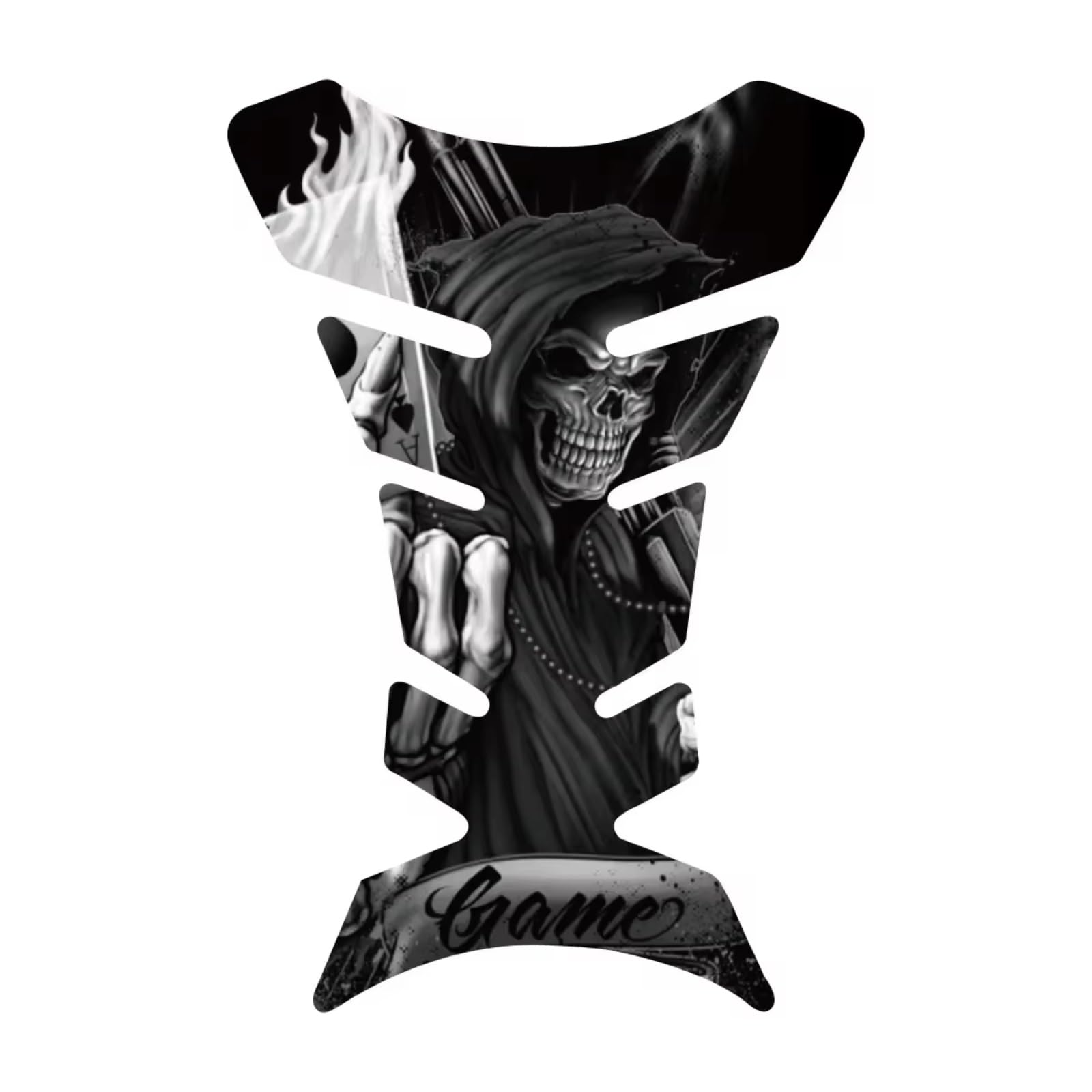Moto Fuel Tank Cap Sticker Compatible with Universal Fishbone Skeleton 3D Motorcycle Fuel Tank Anti Slip Sticker Matte Finish Multiple Styles All Locomotives
