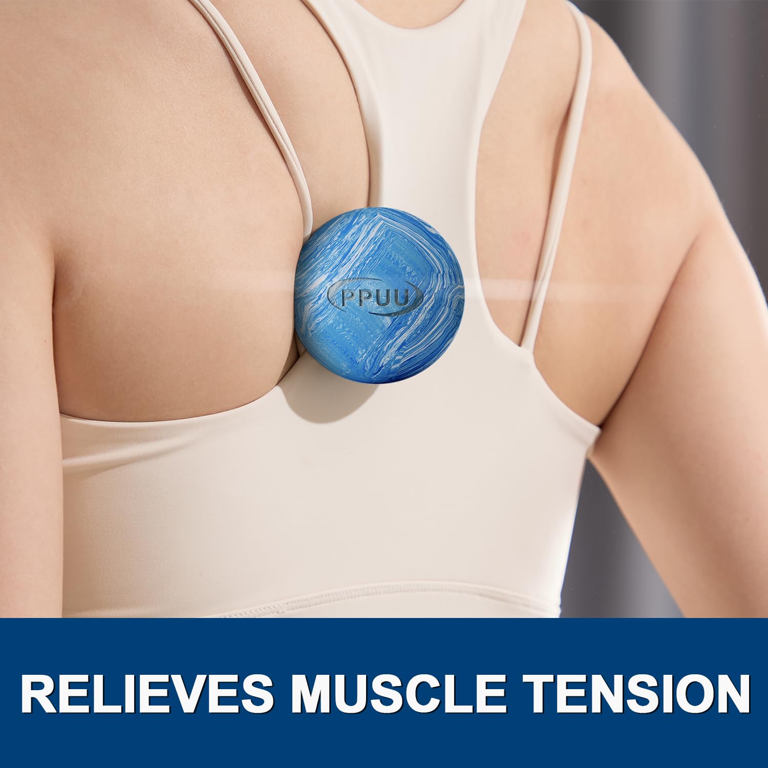Palline da massaggio per rilassamento miofasciale, terapia dei nodi muscolari e yoga, in gomma, senza odore chimico, blu