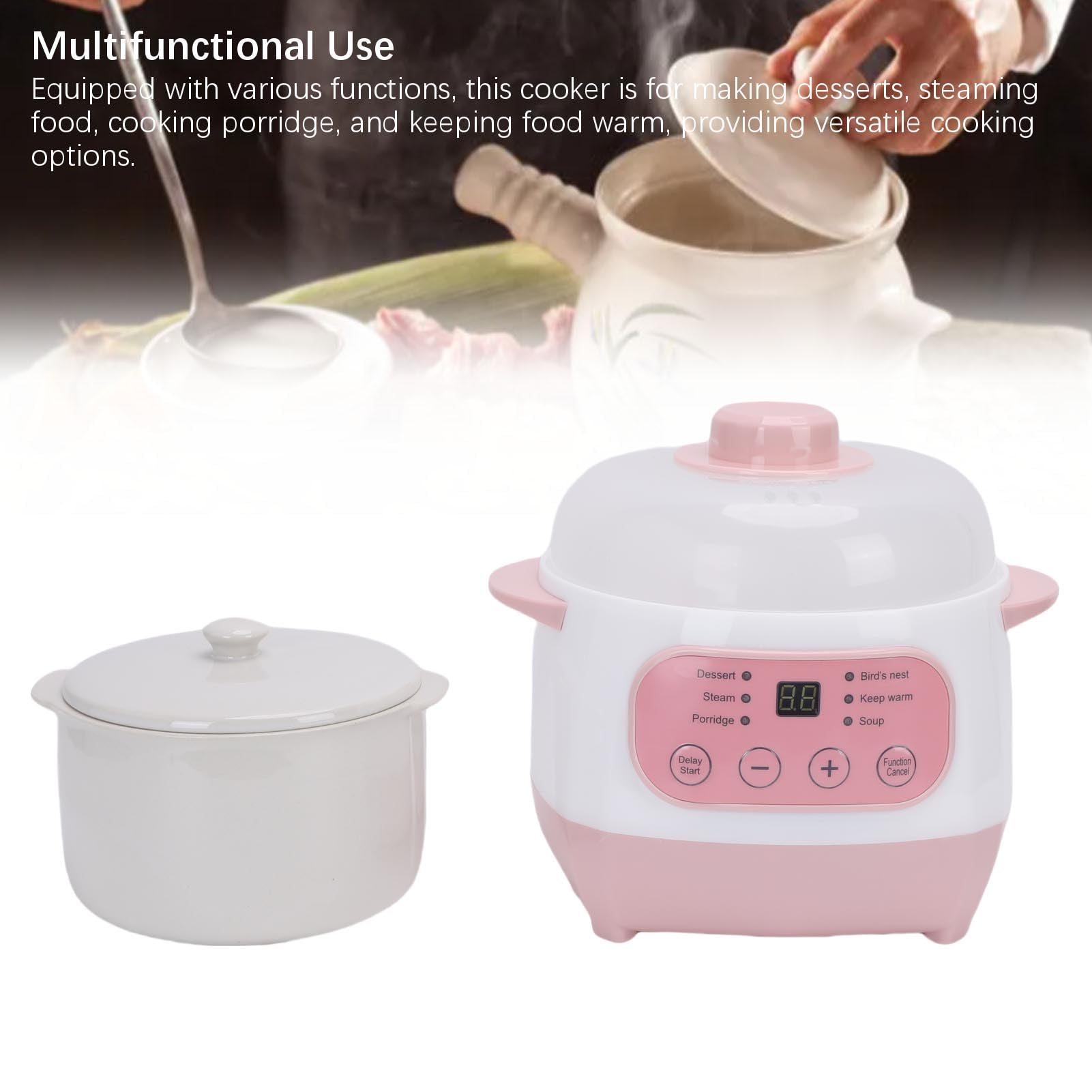 Ceramiczny Garnek Elektryczny 1L, Ochrona Przed Przypaleniem,