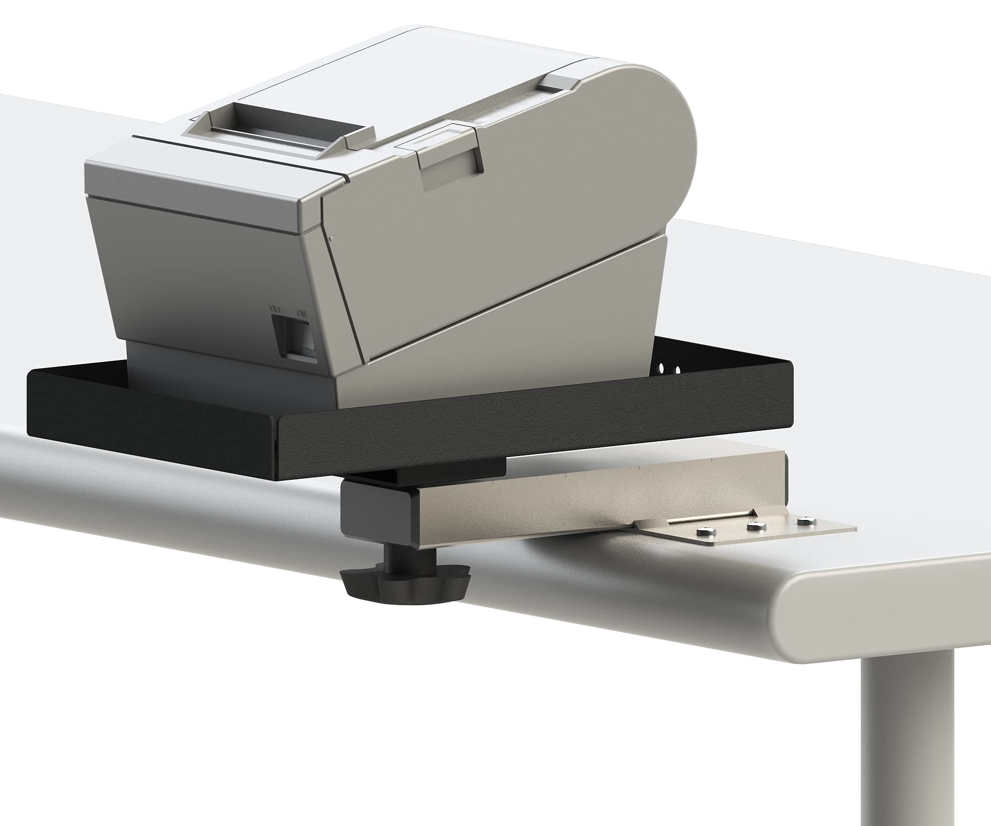 Shelf Edge or Countertop Mount 4" Arm with Flat Printer Tray