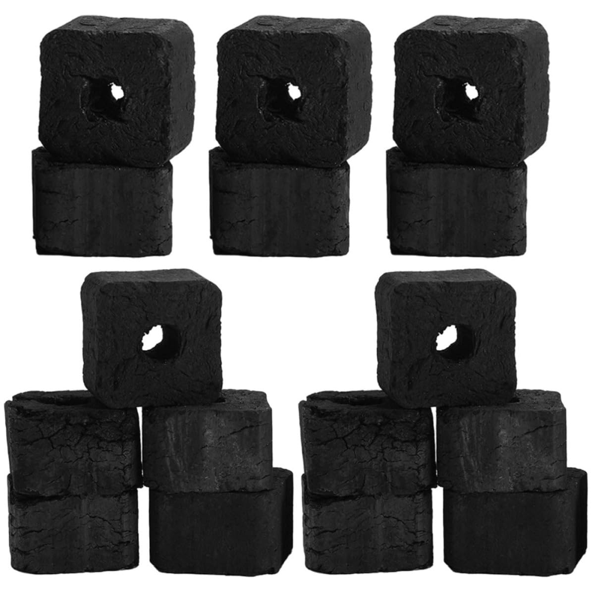 PACKOVE Odourless Bamboo Charcoal Barbecue Charcoal Briquettes for Korean Bbq and Outdoor Fire Pit, Easy to Carry, Smokeless and Sturdy Fuel for Grilling and Heating