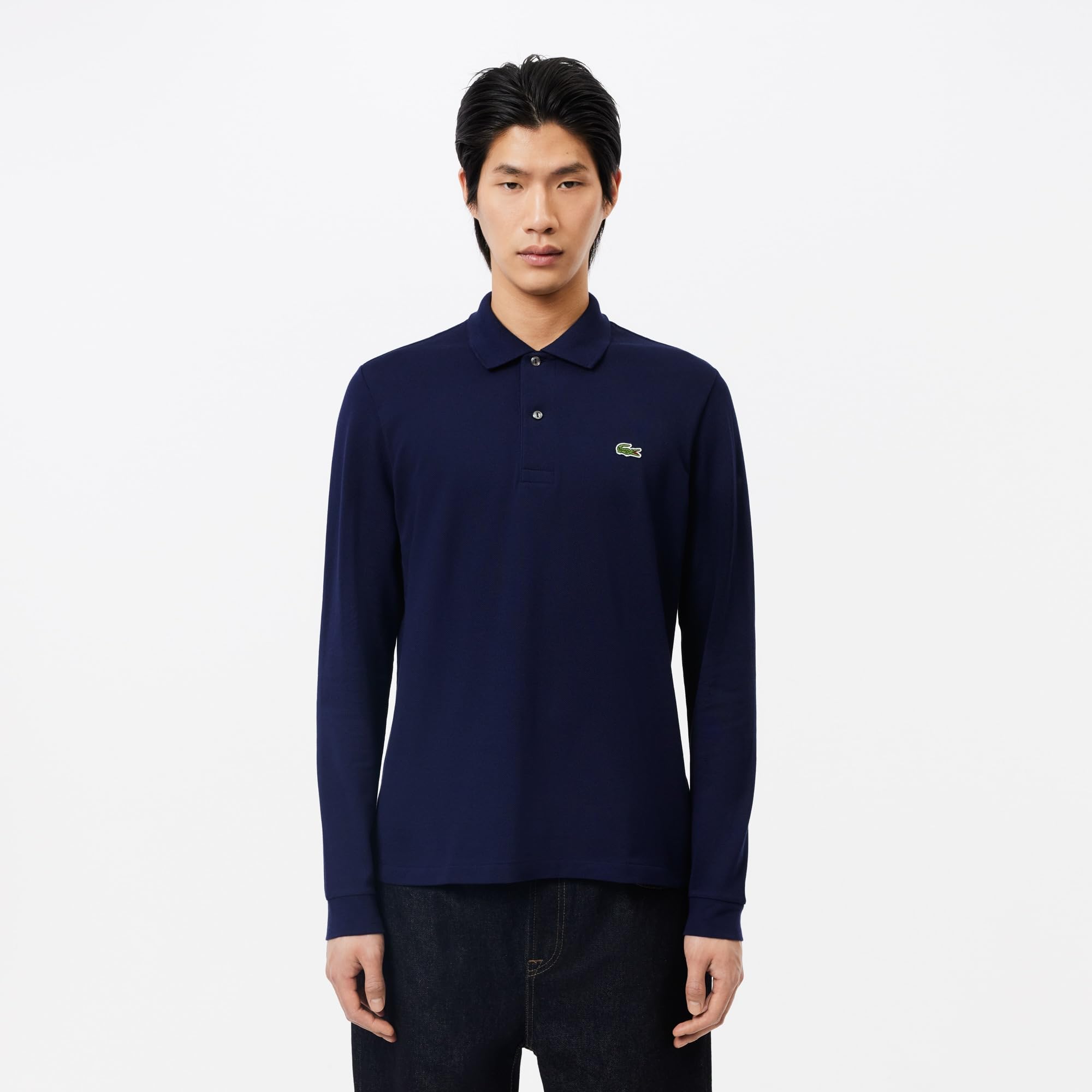 Lacoste Polo Clásico de Piqué de Manga Larga Camisa de Polo Hombre (Pack de 1)