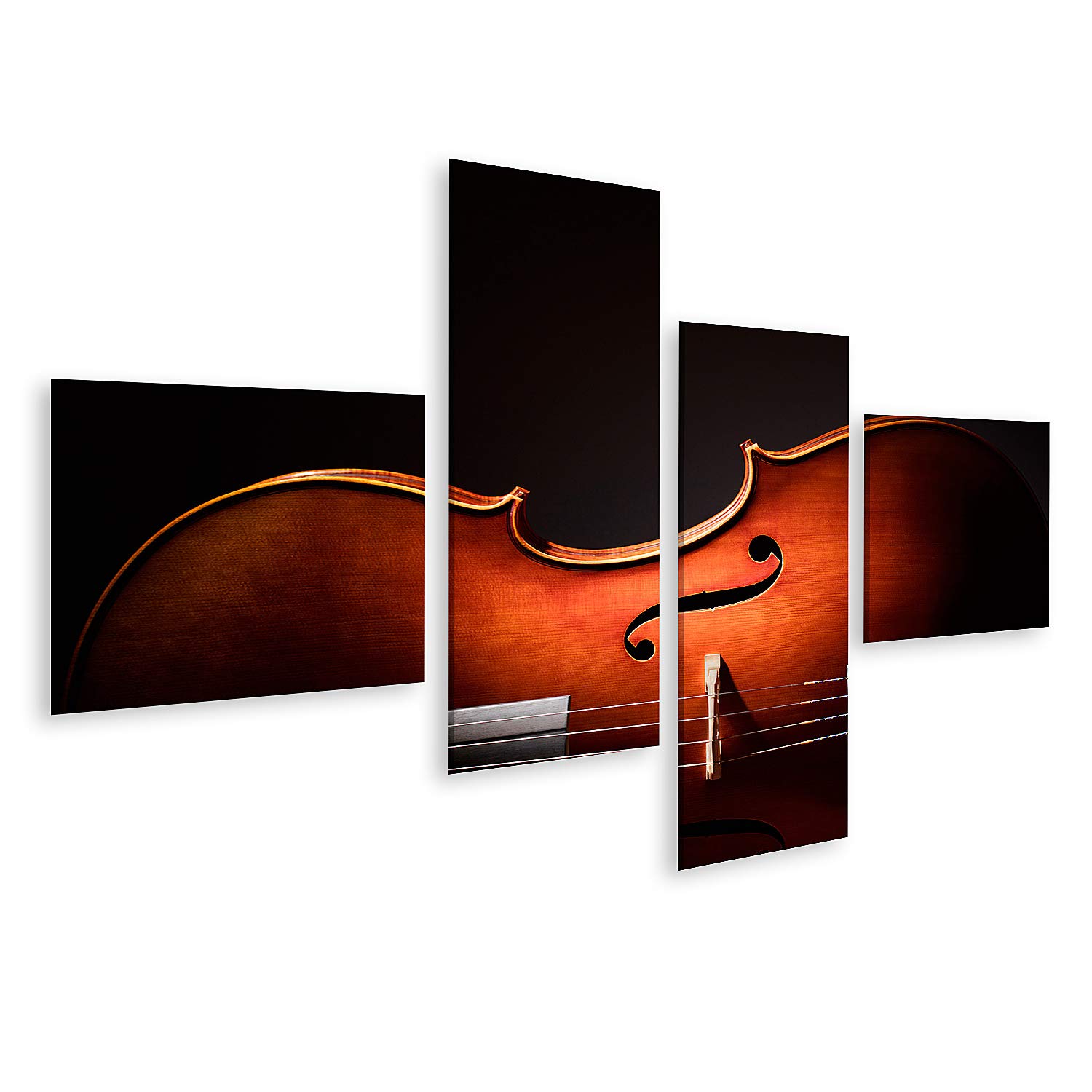 islandburner Prime Bild auf Leinwand Silhouette eines Cellos auf schwarzem mit rraum für Musik Konzept Bilder Wandbilder Poster