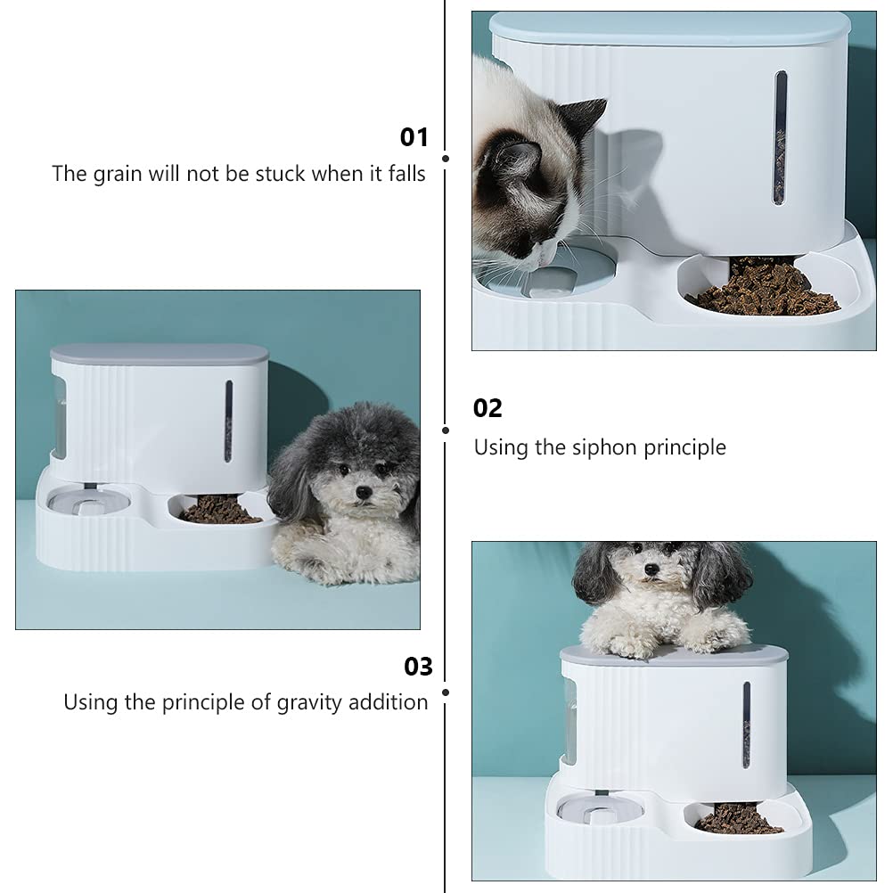 Gardner Pet Automatische voerdispenser voor katten/honden, 2 bakken (6 l x 2), voederautomaat voor katten en waterdispenser voor honden, met roestvrijstalen kom, zonder stroom, BPA-vrij