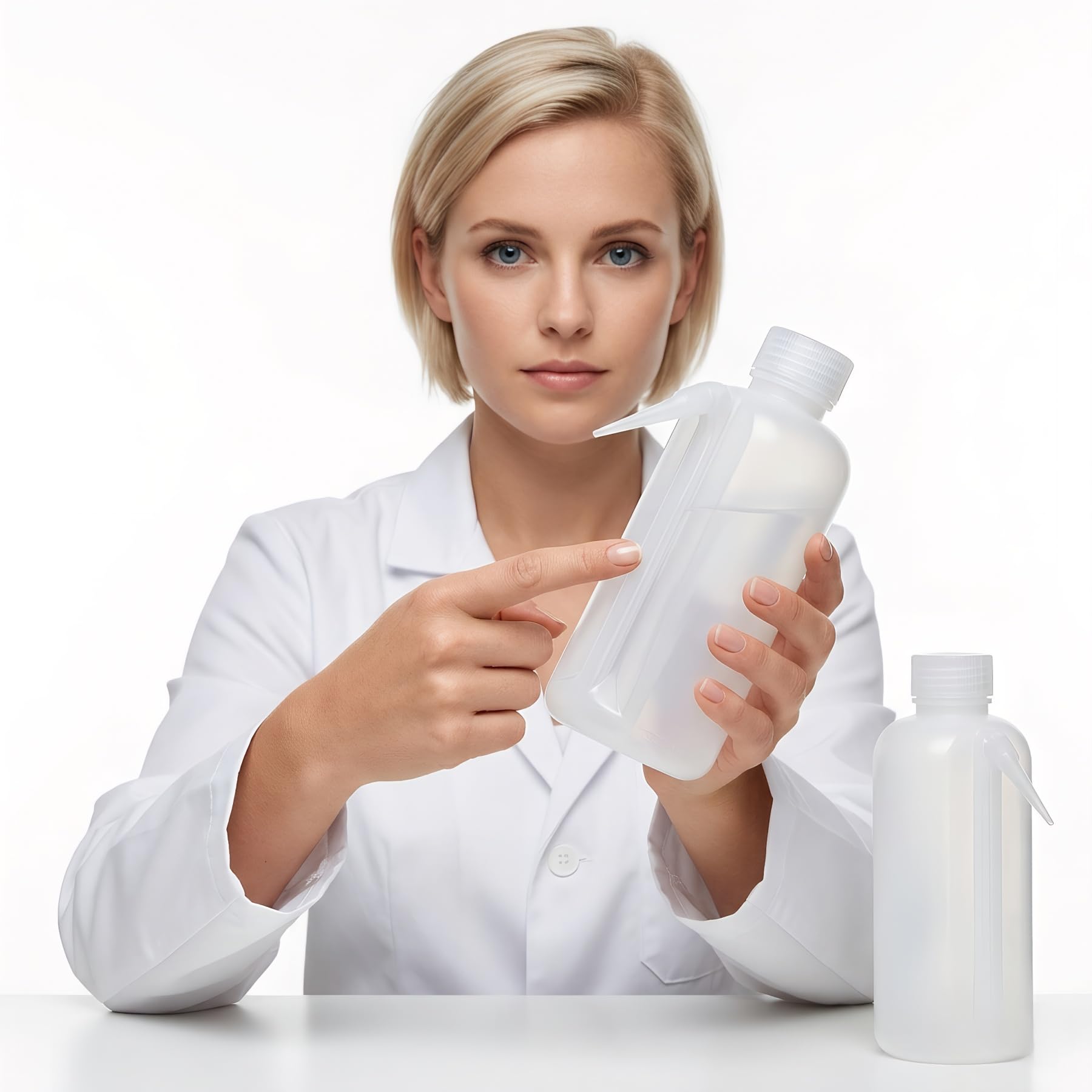 Photo 1 of JECOMPRIS 500Ml Wash Bottle Squeeze Plastic Rinse Bottle with Side Tube for Laboratory and Succulent Watering Portable Wide Mouth for Precise Cleaning