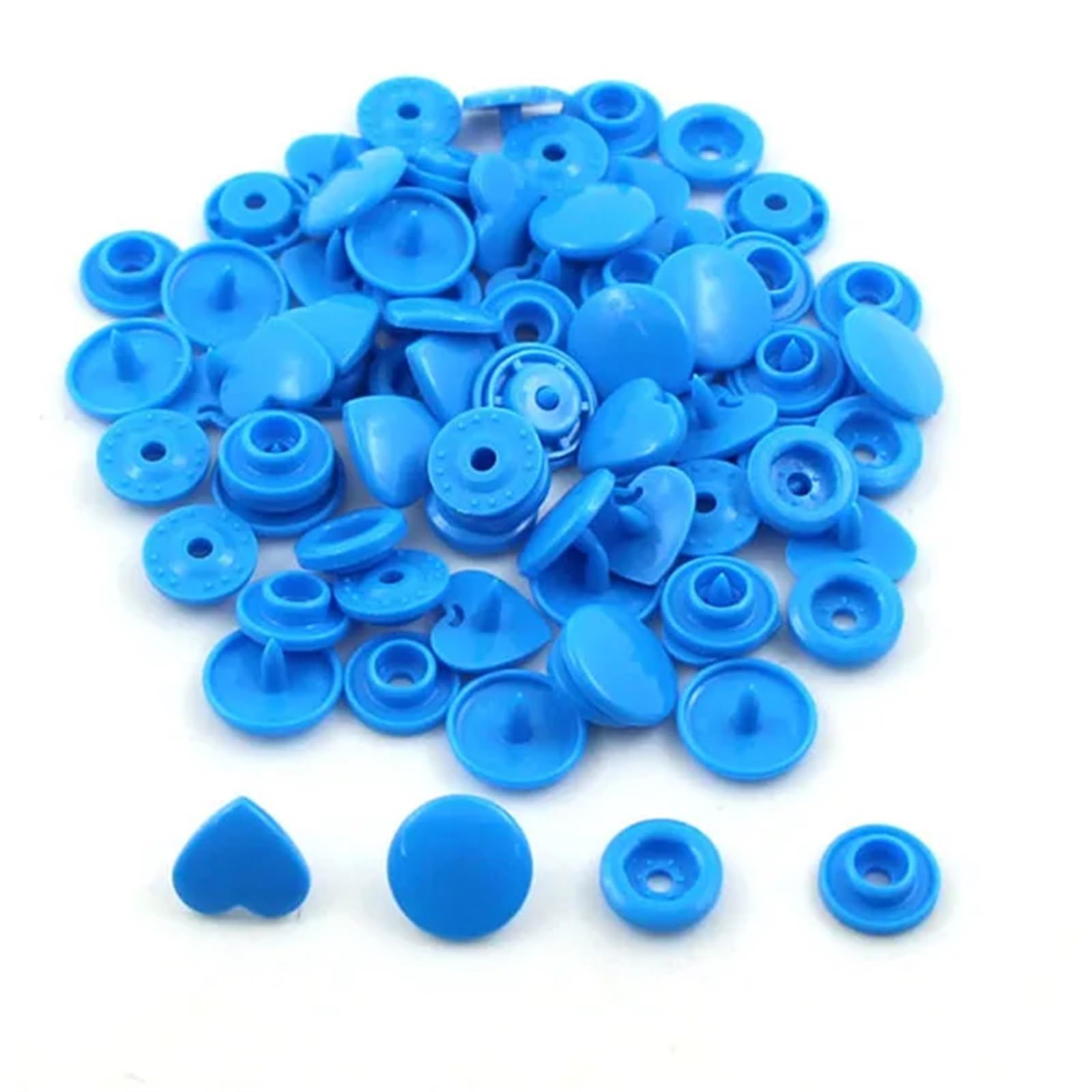 T5 Plastic Snap Buttons 200 Sets KAM Star Heart Decorative for Clothes Press Studs Fasteners Garment(B8)